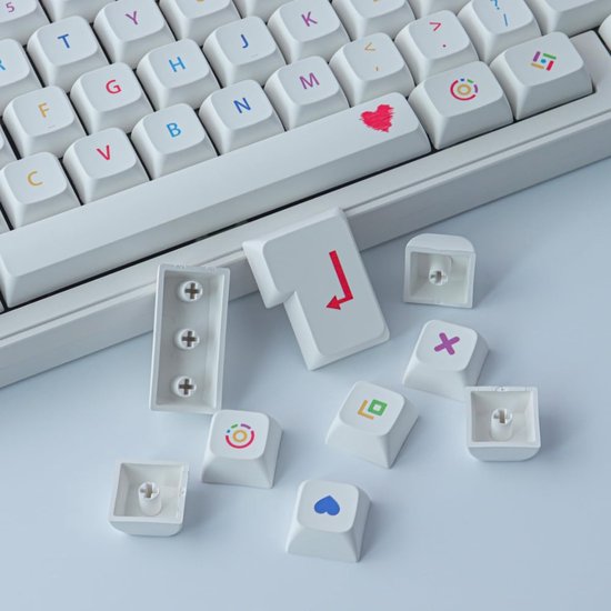 Sumgsn 152 groene toetsdoppen, PBT Dye Sub toetsknoppen, Cherry-profiel, geschikt voor 61/64/87/104/108 mechanische toetsenborden, Alice toetsenbord, Cherry Mx Gateron Switches