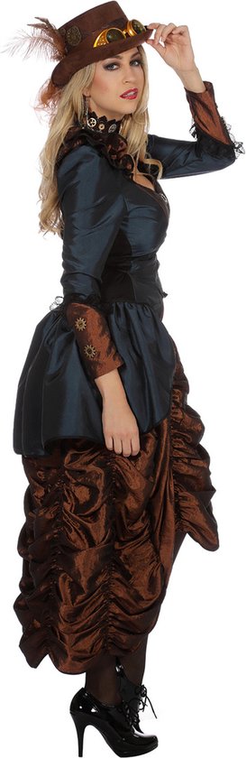 Wilbers & Wilbers - Costume Steampunk - Steampunk Sally Wild Wild West - Femme - Blauw, Marron - Taille 56 - Déguisements - Déguisements