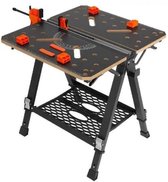 Bol.com Houtbewerking - Professionele Inklapbare Werktafel - 7 werkhoogtes - Klemsysteem - Laadvermogen 454 kg - Zwart aanbieding