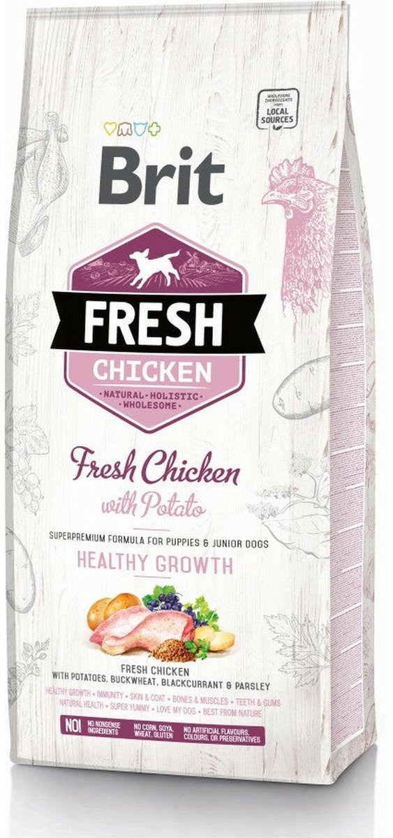 Brit Brit Fresh Chicken & Potato Puppy Healthy Growth 12 kg - Hond