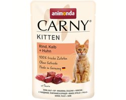Animonda Cat Carny Kitten portiezakje 12x85g - rund, kalf + kip