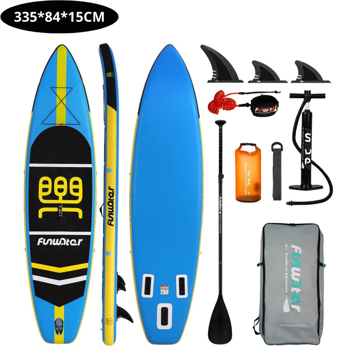Nivard Sup Board - Opblaasbaar - Supboard - Sup Boards - Paddle - Kayak - 335cm - Blauw