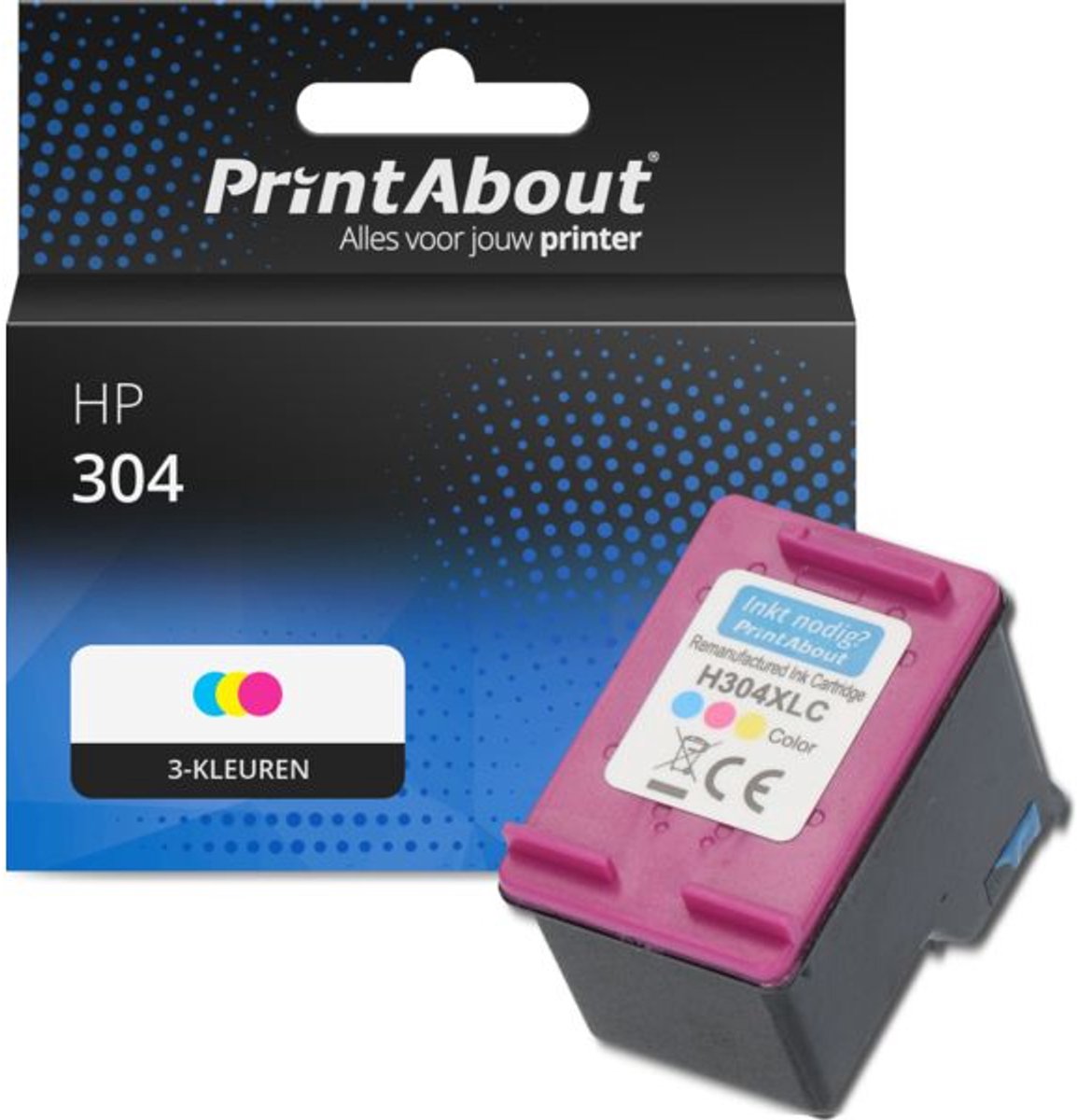 PrintAbout Huismerk HP 304 (N9K05AE) Inktcartridge 3-kleuren