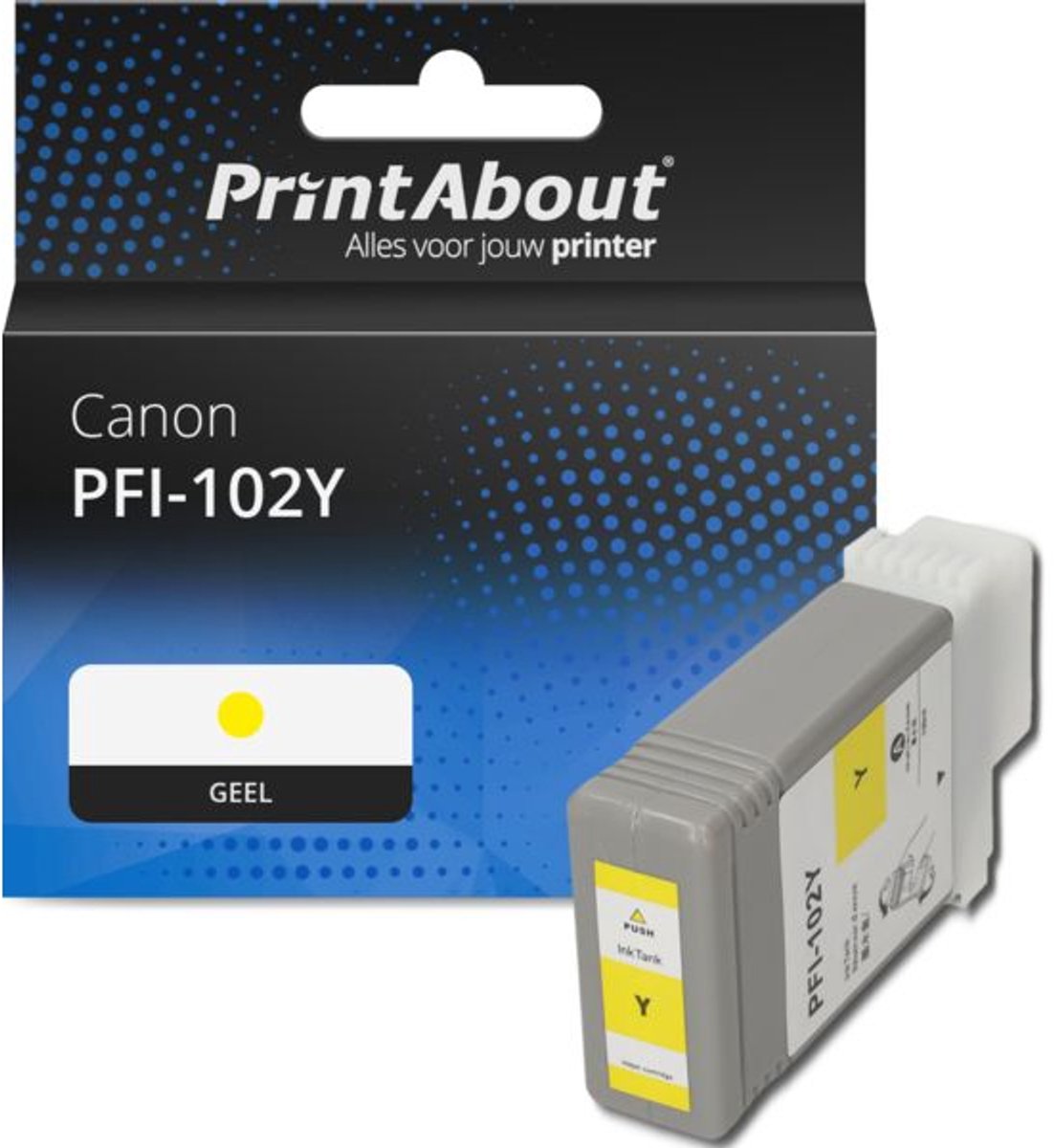 PrintAbout huismerk Inktcartridge PFI-102Y Geel geschikt voor Canon