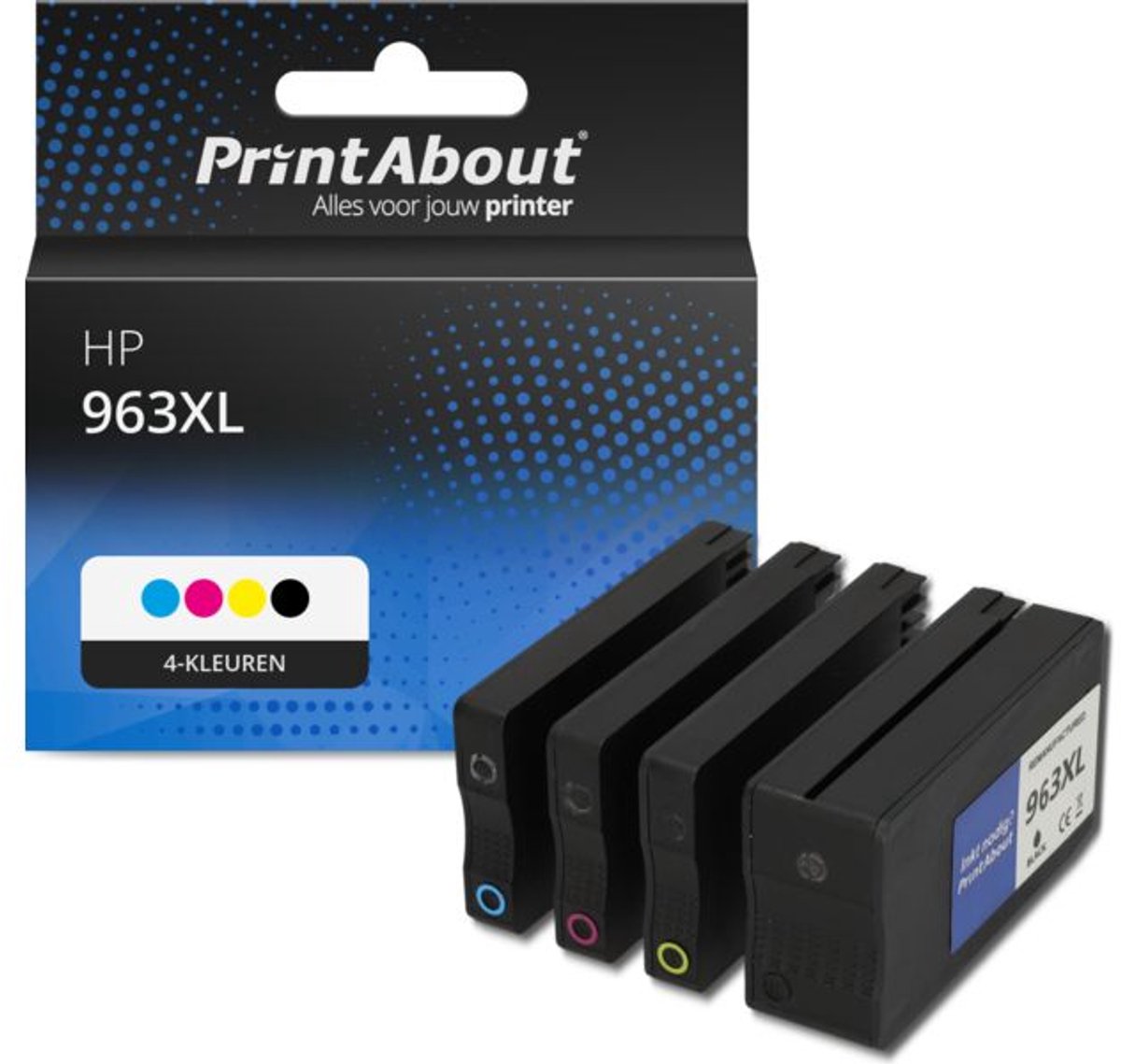 PrintAbout Huismerk HP 963XL (6ZC70AE) Inktcartridge 4-kleuren Voordeelbundel Hoge capaciteit