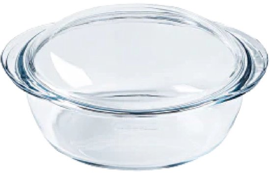 Pyrex - Essentials Ovenschaal Rond met Deksel 2,4 liter - Borosilicaatglas - Transparant -