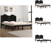 vidaXL Cadre de lit en bois - Zwart - 195,5 x 145,5 x 110 cm - Bois de pin Massief - Convient aux matelas de 140 x 190 cm - Assemblage requis - Lit