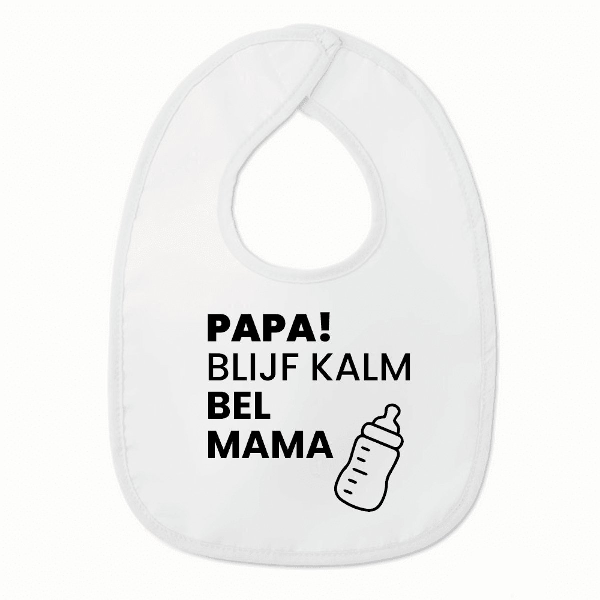 Goedkoopste Slabbetje met tekst - Papa blijf kalm, bel mama - Wit/zwart | 100 katoen - Incl. hoogwaardige Klittenband sluiting - Kraamcadeau - Babyshower - Slabber | Incl. 2 jaar garantie