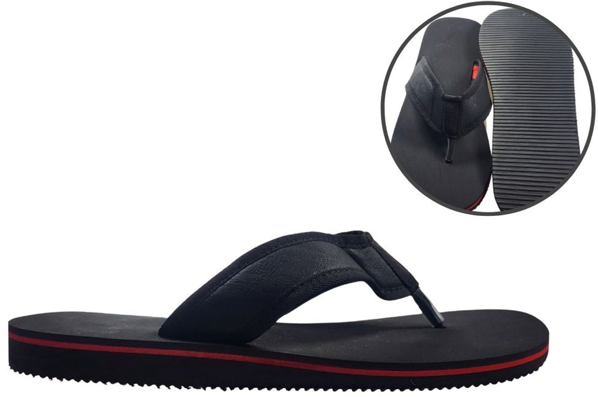 Stravers Grote Maten Schoenen Stravers Beach Slippers Heren Grote Maten Slippers Zwart