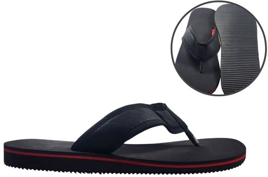 Slippers de plage Stravers pour hommes, Slippers de grande taille , Zwart, taille 48