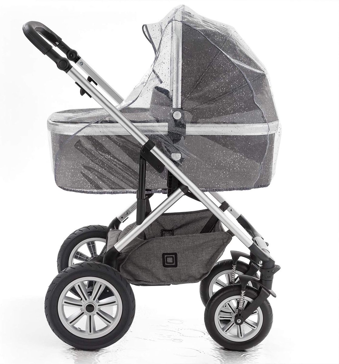 Candala Regenhoes/Regenscherm voor Kinderwagen/Wandelwagen met Reiswieg (passend op Joolz, Quinny, Bugaboo e.d.) met Optimale Ventilatie, Kijkvenster, Waterdicht en Duurzaam, PVC vrij