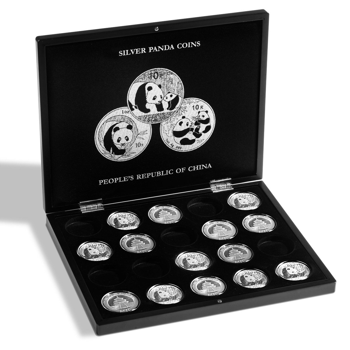 Presentatie cassette, Volterra Uno - voor Munten - Panda Coins, 1 oz Silver in capsules (20 st.)