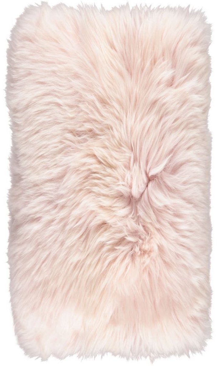 Sheepskin House Langharig Schapenvacht Kussen - 28x56 cm candy