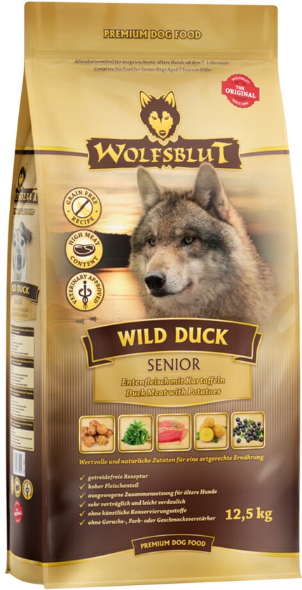 Wolfsblut Grain Free Senior Dog Wild Duck 12,5 kg - Hond
