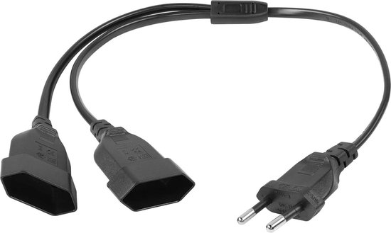 conecto Netsnoer Euro 90° stekker naar C7 bus IEC 90° Euro stroomkabel voor huishoudelijke apparaten 1,00 m zwart