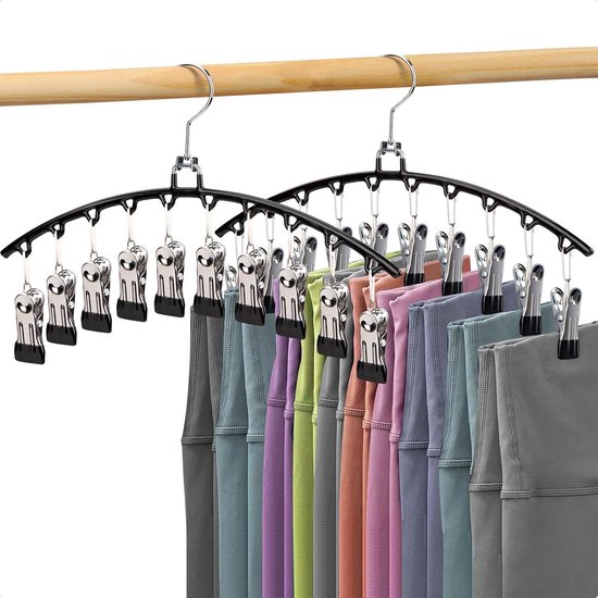 ManGotree Broekenhangers met Beweegbare Clips, Antislip Fluwelen Kledinghangers, Ruimtebesparende Rokhangers voor Overhemden, Broeken, Jurken, Rokken, Jassen (32 Pak, Grijs