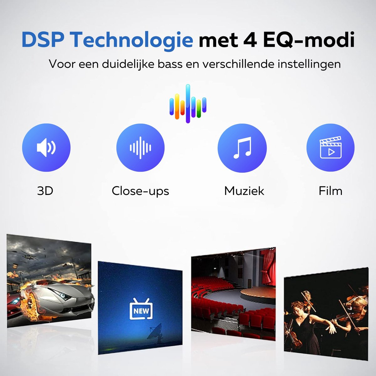 Afbeelding 3 van Romas® - S9N Soundbar - 4K Ultra HD Soundbar met ingebouwde Subwoofer - Compatibel met alle Tv's - Zwart
