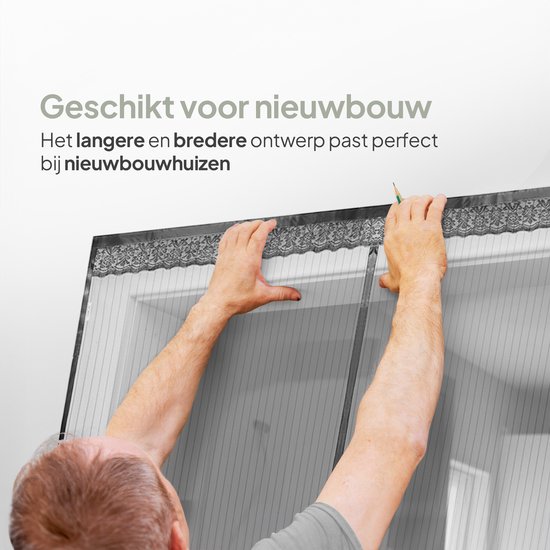 O'DADDY® Deurgordijn Deluxe FIBER - Magnetisch Vliegengordijn - Voor Nieuwbouw en Standaard Deuren - Eenvoudige Installatie - Deurhor Zwart - 150x260 cm van O'DADDY — afbeelding 5