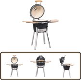 Bol.com vidaXL Kamado Barbecue - 81 cm - Keramiek - Zwart Keramische Bbq - Kamado Grill - Buitengrill - Barbecueset - Houtskooll... aanbieding