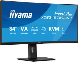 iiyama ProLite XCB3497WQSNP-B1 - 34 inch - WQHD - VA - USB-Hub (4x) - Verstelbaar - USB-C Dock iiyama ProLite XCB3497WQSNP-B1 - 34 inch - WQHD - VA - USB-Hub (4x) - Verstelbaar - USB-C Dock
