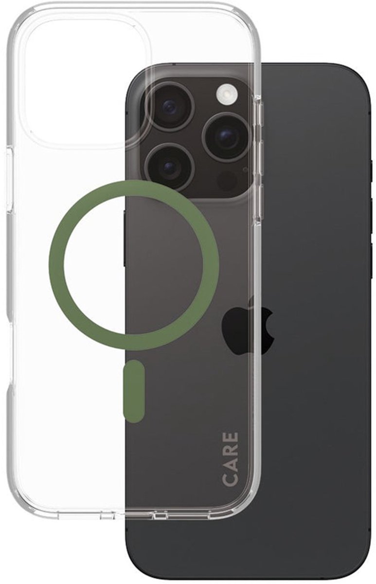 CARE by PanzerGlass Flagship Case - Transparant Urban Combat w. - Groen MagSafe iPhone 16 Pro Max
