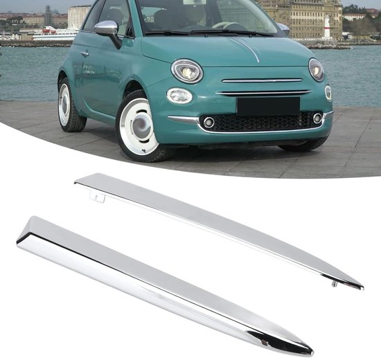 4 Stuks Chromen Voorbumper Moulding Trim Strips Set Geschikt Voor FIAT 500 2007 2015 Exterieur Bar Onderste Bovenste Sierpaneel