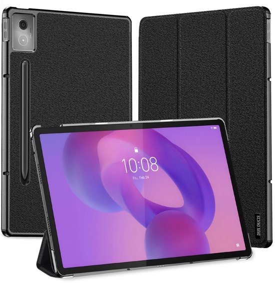 Étui pour tablette Lenovo Idea Tab Pro - 12,7 pouces - Dux Ducis Domo Book Case - Housse avec porte-stylet - Zwart