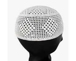 Livano Kufi - Gebedshoed - Islam - Alhamdulillah - Islamitische Kleding - Moslim Kleding - Wit - 10pc