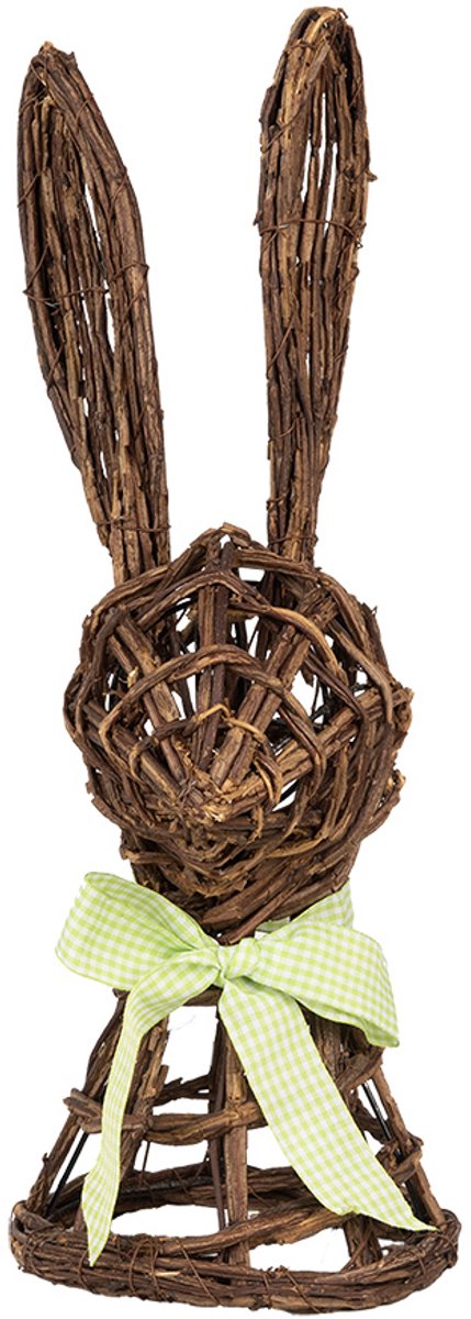 Decoratie Beeld Konijn 17x17x40 cm Bruin Rotan