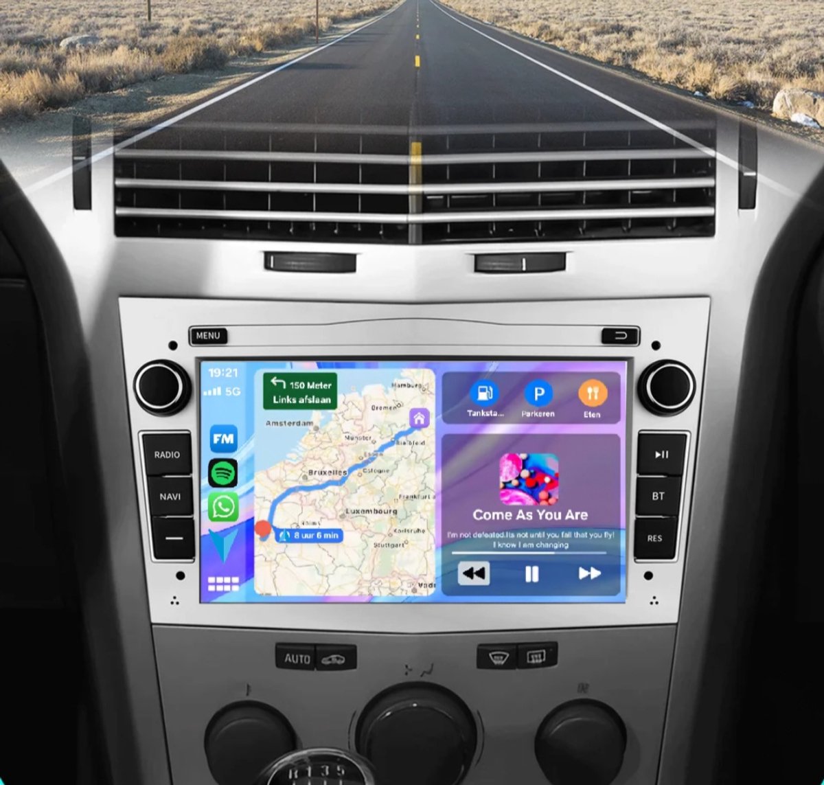 LXKLSZ autoradio compatibel met draadloze Carplay/Android Auto voor OPEL Antara Zafira Corsa Vivaro Combo met 7 inch touchscreen/Bluetooth /spiegellink/FM/AM/USB/hoge prestaties, grijs