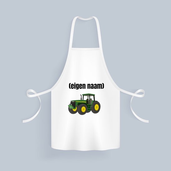 Akyol - Tablier de cuisine tracteur - Fermier - fermier ou fermière - avec eigen naam - joli cadeau pour quelqu'un qui travaille à la ferme - cadeau - cadeau - 82 par 71 cm