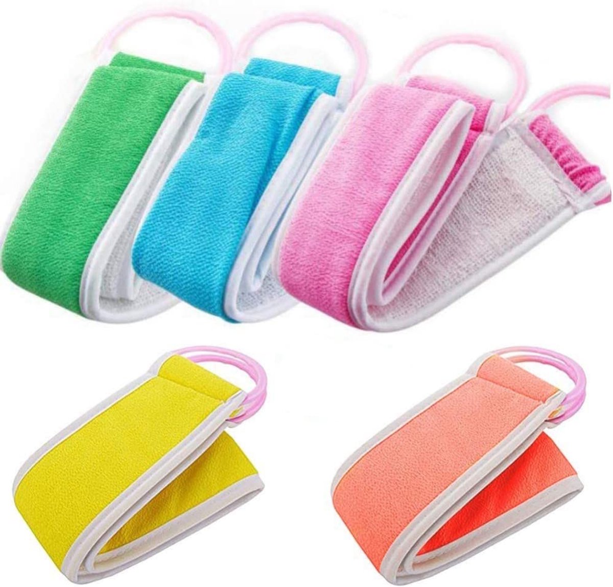 My Ninki ® Luxe Dubbellaagse Lichaamsspons Set van 3 voor Grondige Reiniging en Massage