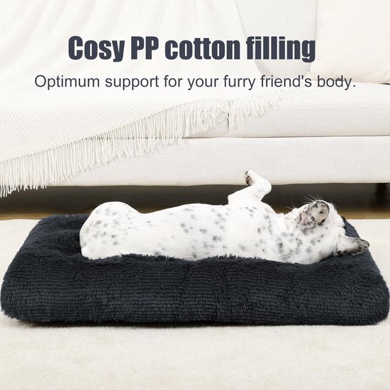 Zacht pluche huisdier bed hond katten kennel hond krat mat bed matras voor kleine middelgrote honden, groot formaat hondenbed kussen antislip huisdier pad kalmerende puppy bed mat 65x48cm, kaki