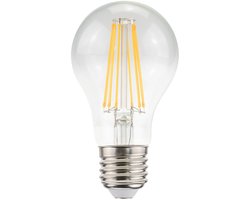 E27 LED Filament Lamp A60 - Energielabel A - 7.5 Watt - 1521 Lumen - 2700K Warm Wit - Transparant glas