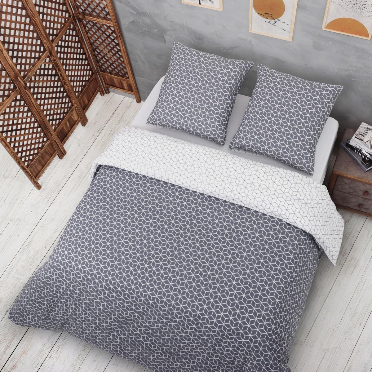 My Ninki ® Elegant Grijs Beddengoed Set 140 x 200 cm met Kussensloop en Ritssluiting