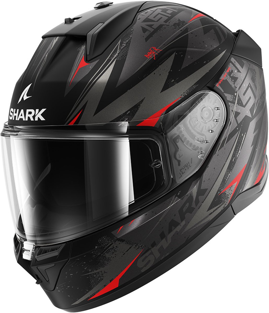 Shark D-SKWAL 3 Blast-R Mat Zwart Antraciet Rood - Maat L - Integraal helm - Scooter helm - Motorhelm - Zwart - Scooterhelmen mannen en vrouwen. – foto 5