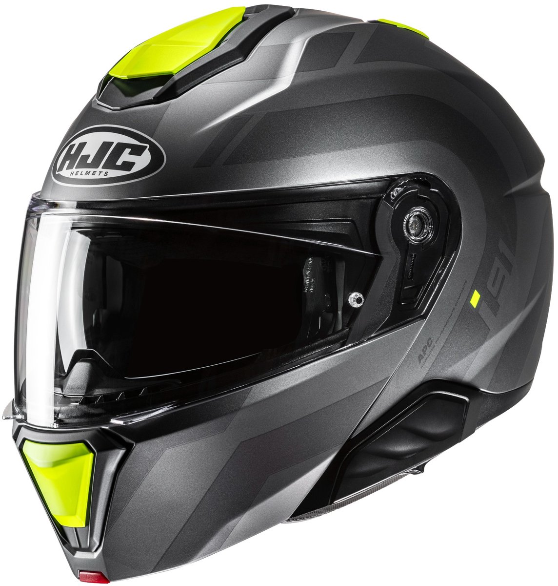 HJC i91 Arven Zwart Geel Systeemhelm - Maat M - Helm