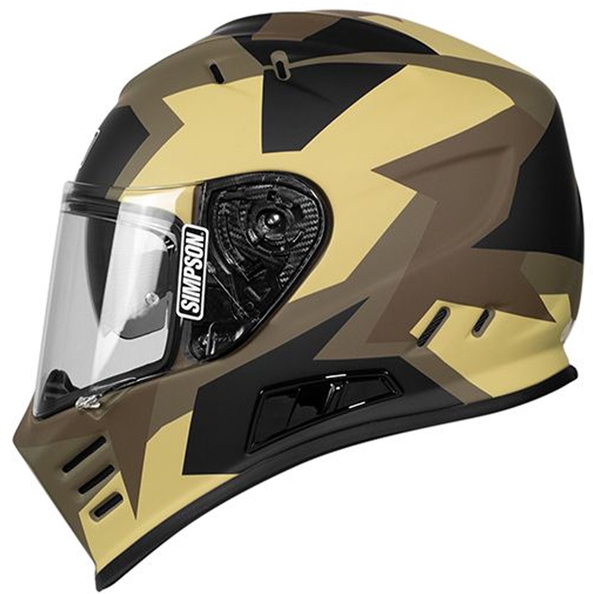 Simpson Venom Comanche Groen Bruin ECE22.06 Integraalhelm - Helm
