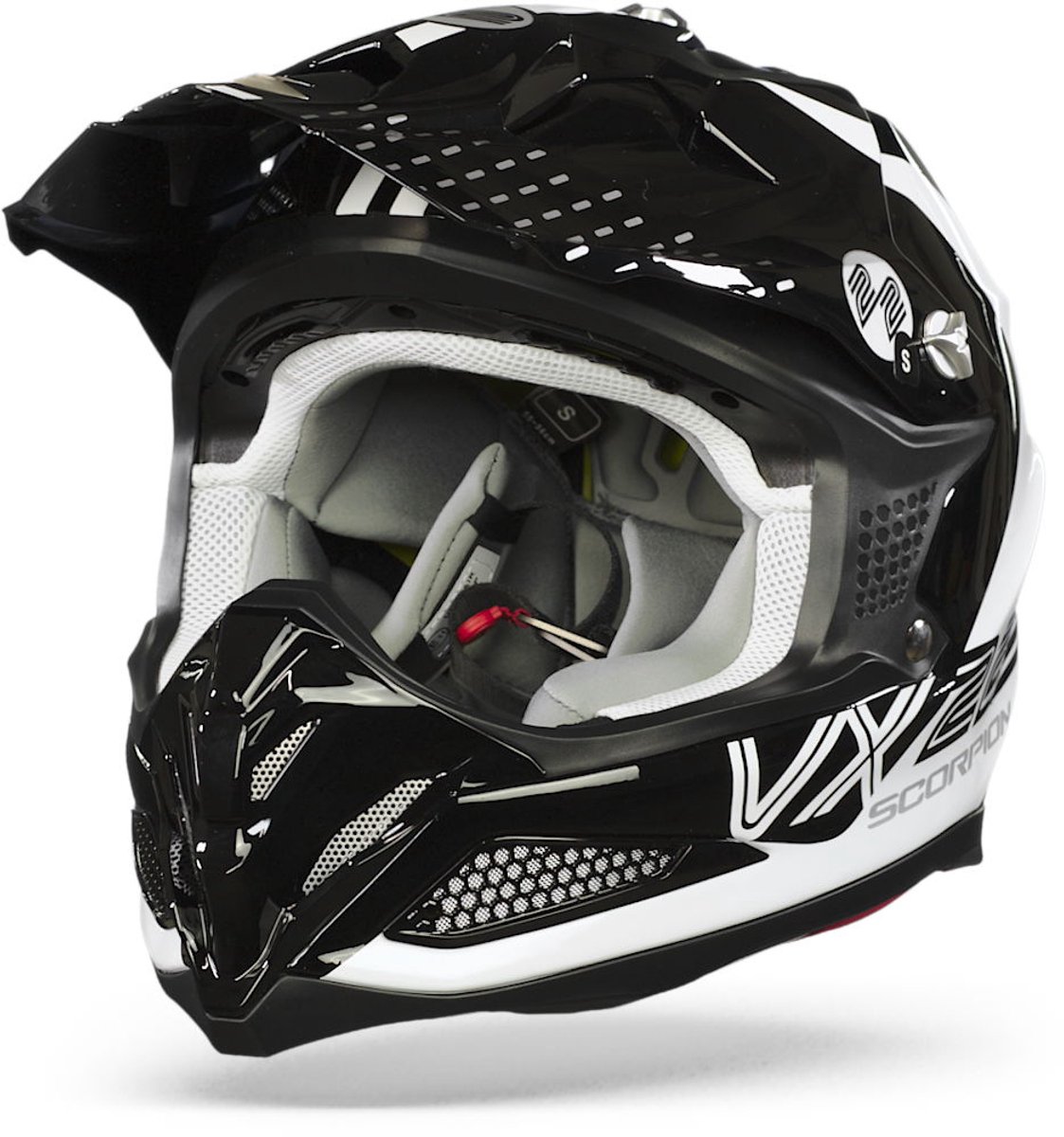 Scorpion VX-22 Air Ares Wit-Zwart-Neon Geel Crosshelm XL