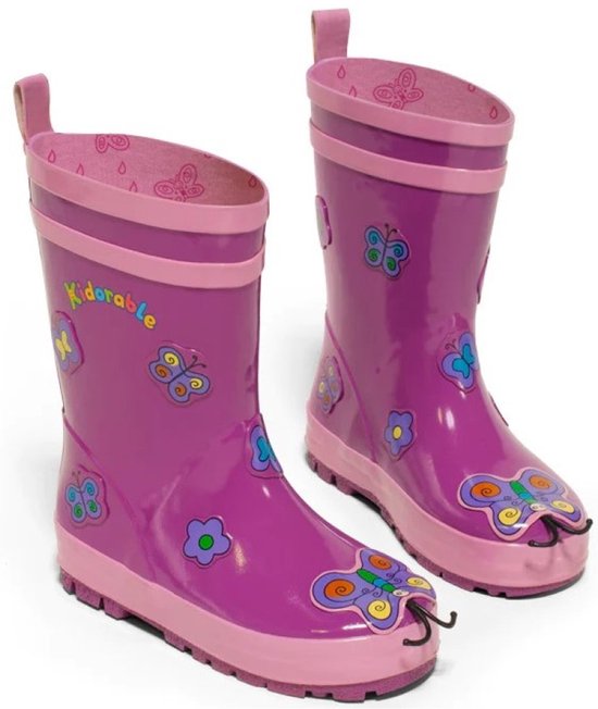 Bottes de pluie enfants roses Butterfly de Kidorable 32