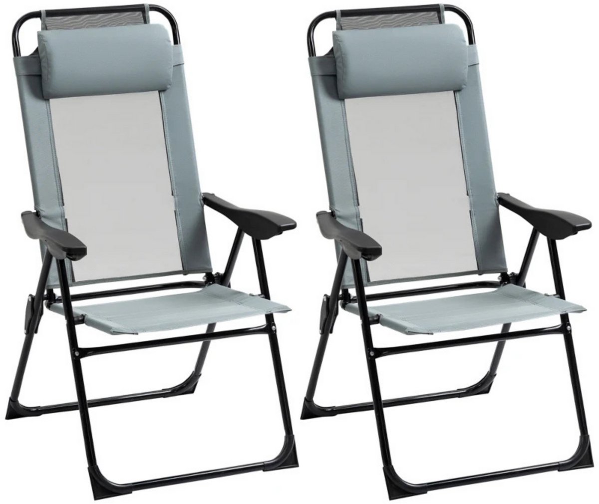 Opvouwbare tuinstoel - Ligstoel - Vouwstoel - Campingstoelen - Kampeerstoel - Grijs