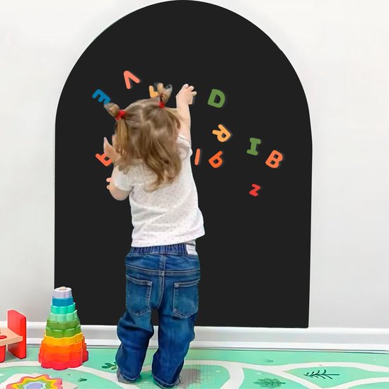 Muursticker magneet met krijtbord functie - 100x80 - magneet sticker - magneetbord - zwart - magnetische muursticker - kinderkamer