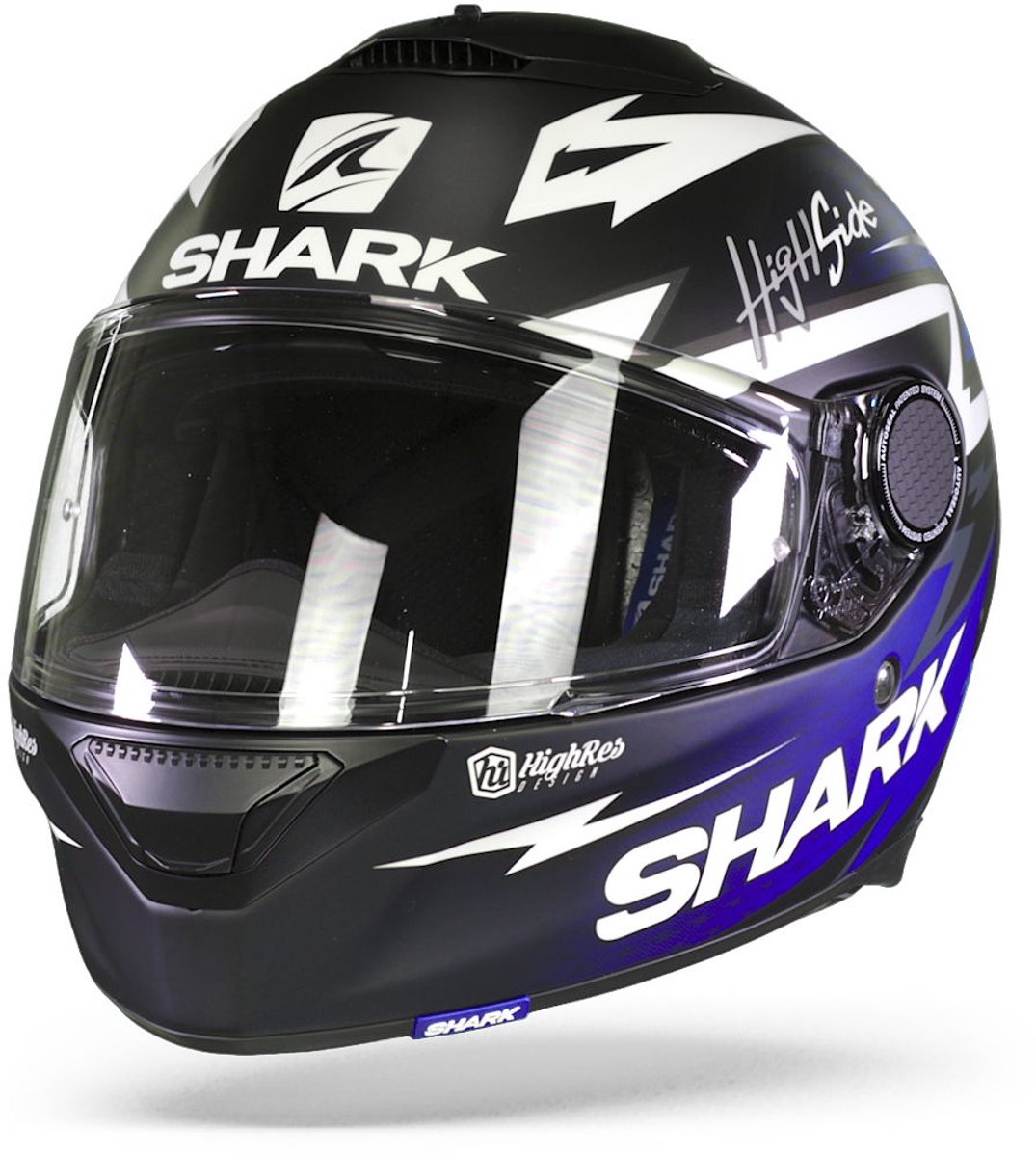 SHARK SPARTAN 1.2 ADRIAN PARASSOL Motorhelm integraalhelm Mat Zwart Blauw Zilver - Maat S
