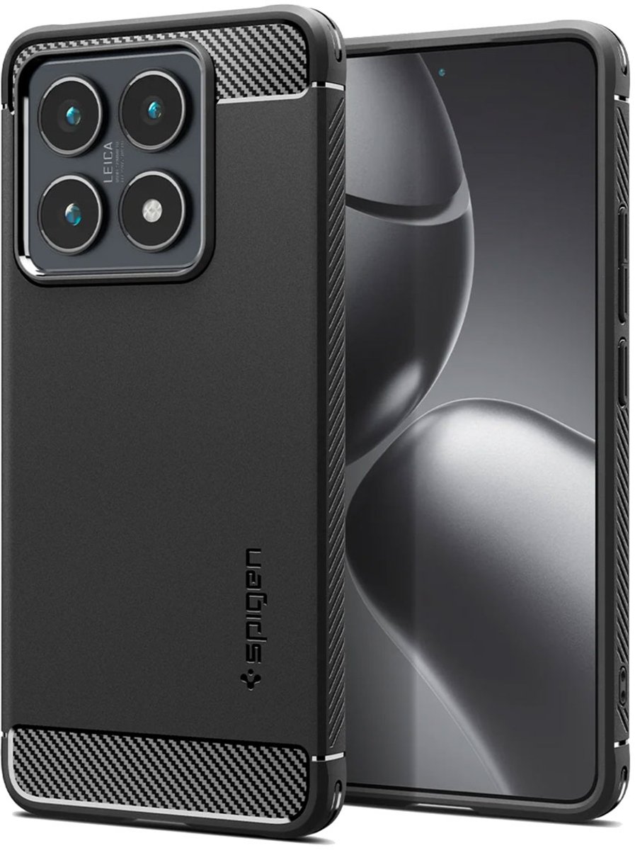 Spigen Rugged Armor Backcover voor de Xiaomi 14T Pro - Matte Black