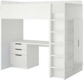 Polini Kids Hoogslaper met Bureau en Kast wit