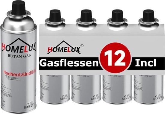 Draagbaar Camping Kooktoestel Set - Inclusief Grillplaat en 12 Gasflessen van Draagbaar — afbeelding 5
