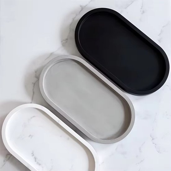 Plateau décoratif en marbre Salle de bain - Plateau à bougies - Plateau de rangement - Plateau à bijoux - Plateau en silicone - Mini plateau à savon