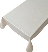 Tafelzeil Swirl barok wit -  140 x 150 cm - Wit tafellaken - Tafelkleed plastic - Voor buiten en binnen - Verschillende maten - Geleverd in een koker
