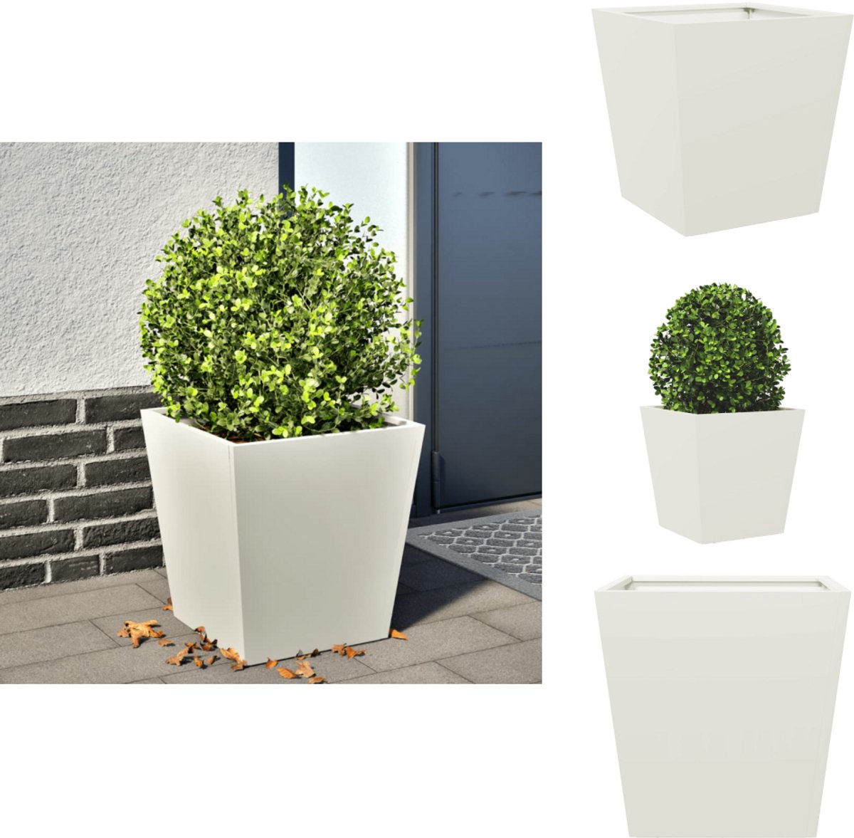 vidaXL Plantenbak 30x30x30 cm roestvrij staal, bloempot, buitenpot