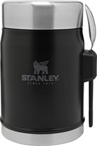 Stanley Classic Legendary Food Jar 0.4L Met Spork - Thermos Lunchbox Houdt 7 Uur Warm, Of Koud - Dubbelwandige Isolatie - Lekvrije Voedselcontainer - BPA-Vrij - Matte Black